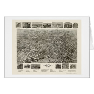 Bristol panorama- karta för TN - 1912 Hälsningskort