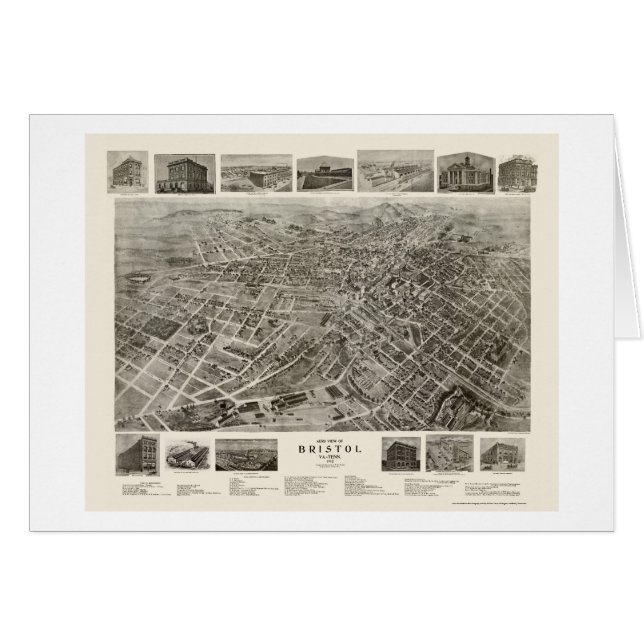 Bristol panorama- karta för TN - 1912 Hälsningskort (Framsidan Horizontal)