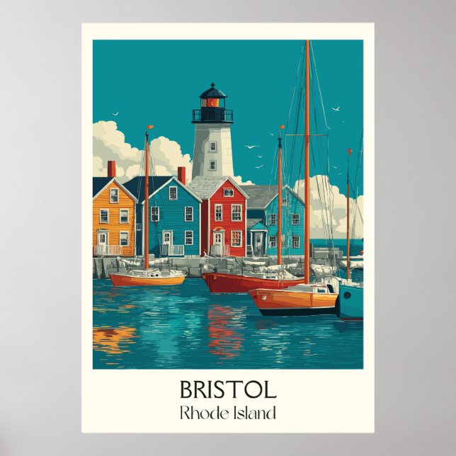 Bristol Rhode Island Harbor Town Poster (Framsidan)