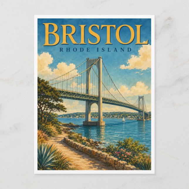 Bristol Rhode Island Mount Hope GeoSaga Vykort (Framsida)
