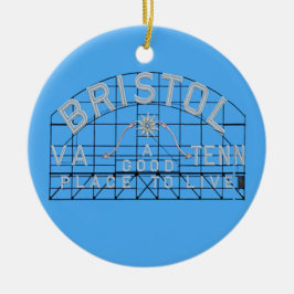 Bristol Slogan Sign Blue Julgransprydnad Keramik