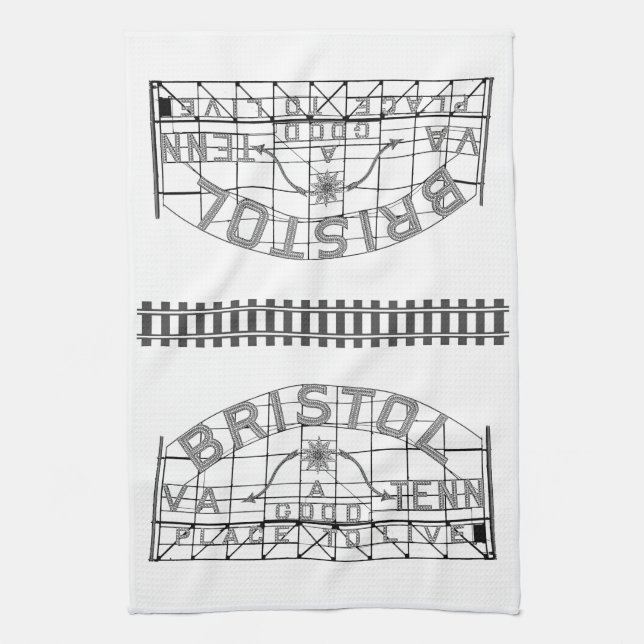 Bristol Slogan Sign med Spack på vitt Kökshandduk (Vertikal)