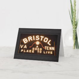 Bristol Slogan Sign på natten Helgkort