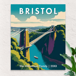 Bristol Storbritannien Clifton hängbro Retro Resa Poster