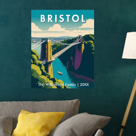 Bristol Storbritannien Clifton Suspension Bridge R Poster