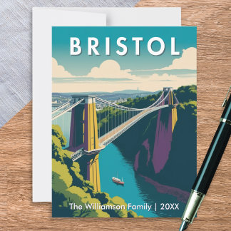 Bristol UK Clifton hängbro Retro anpassad Vykort