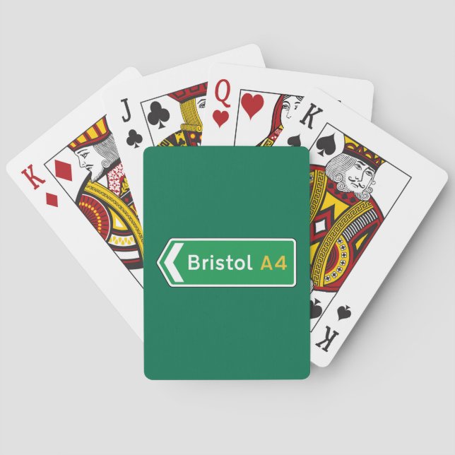 Bristol, UK Road Sign Casinokort (Baksidan)