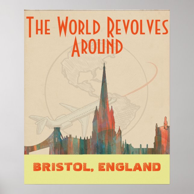 BRISTOL, UK SKYLINE POSTER (Framsidan)