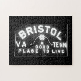 Bristol VA TN Sign på natten Pussel
