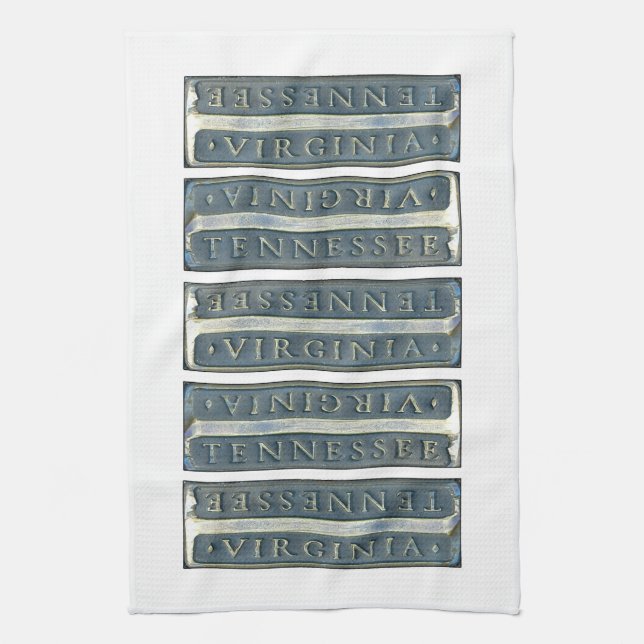 Bristol Virginia Tennessee Marker white Kökshandduk (Vertikal)