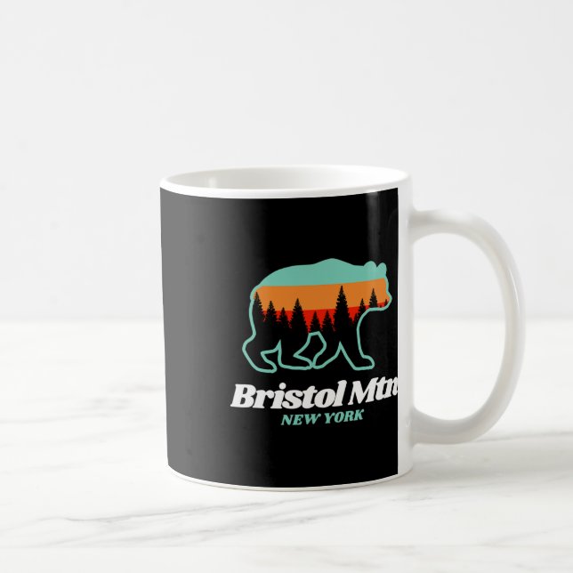 Bristolberget New York Skiing Snowboarding Bear Kaffemugg (Höger)