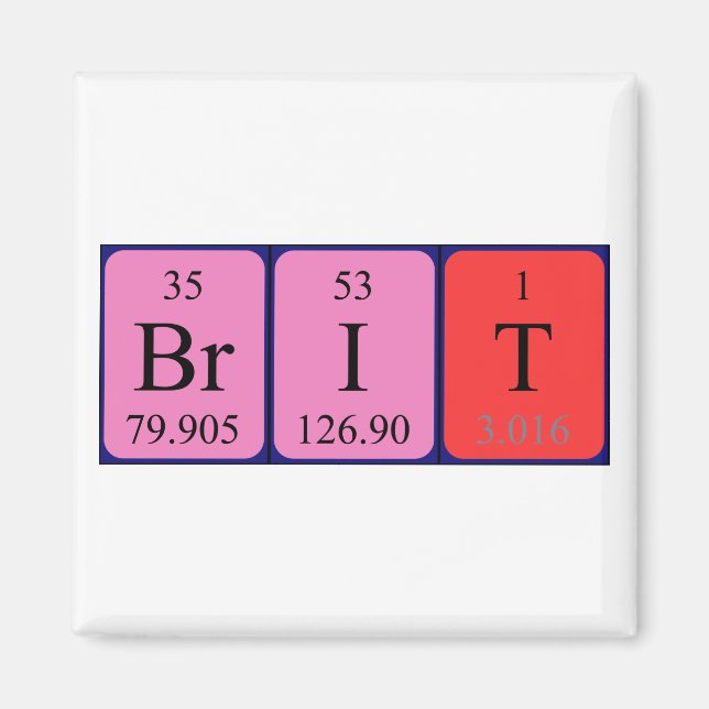 Brit Periodisk magnet bord namn (Framsidan)