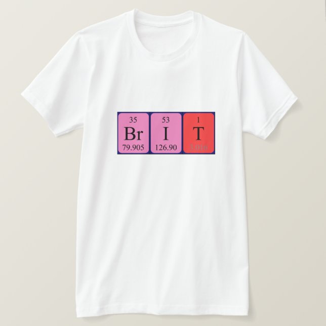 Brit Periodisk skjorta bord namn T Shirt (Design framsida)