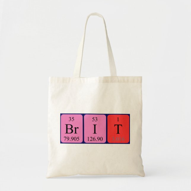 Brit Periote bord namn tote bag Tygkasse (Framsidan)