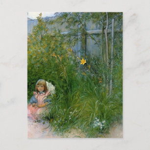 Brita i Flower Bed c1897 Vykort