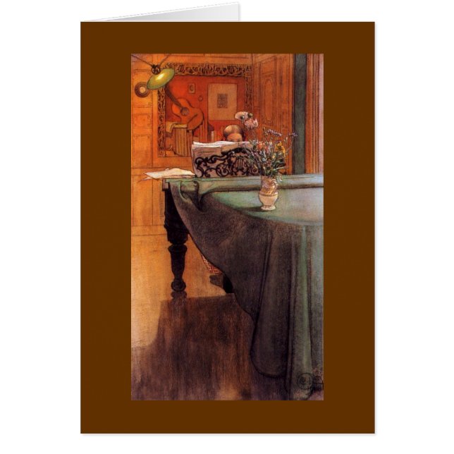 Brita vid Piano Hälsningskort (Framsidan)