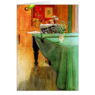 Brita vid pianot av Carl Larsson, Vintage Art Hälsningskort