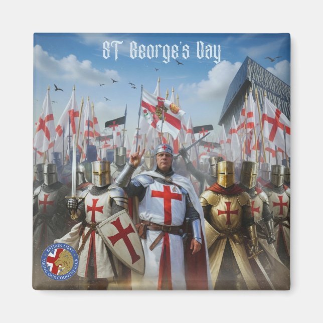 Britain First St, George's Day Kylskåpsmagnet  (Framsidan)