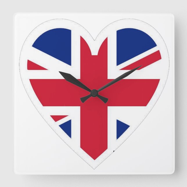 Britain Union Jack Clock Fyrkantig Klocka (Framsida)