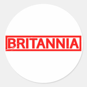 Britannia Frimärke Runt Klistermärke