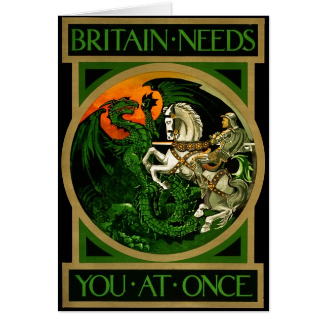 Britannien behöver dig strax, den brittiska hälsningskort (Framsidan)