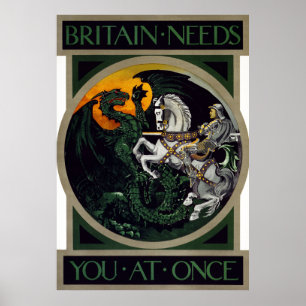 Britannien behöver dig strax rekryteringaffischen poster