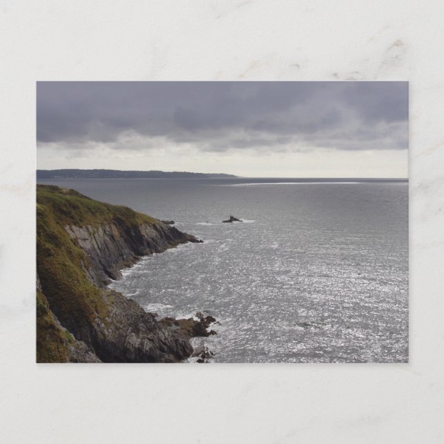 Britanny kusten efter stormen. vykort (Framsida)