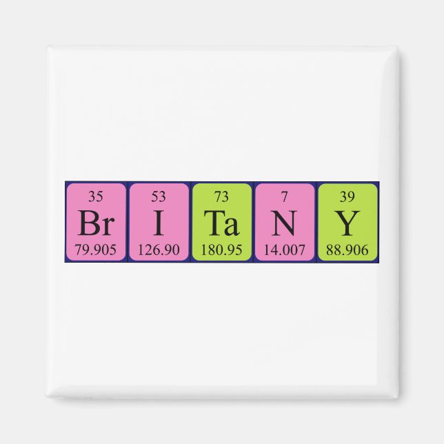 Britany periodisk bord namn magnet (Framsidan)