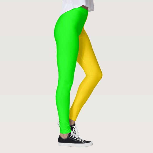 Brite Grönt och Gult-Guld fet Leggings (Höger)