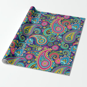 Brite Muti-färgad Paisley Presentpapper