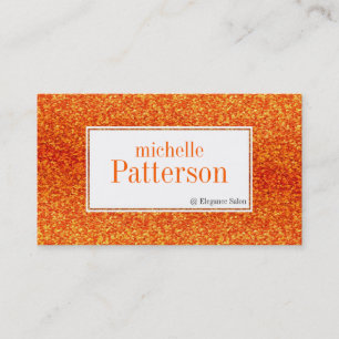 Brite Orange Glitter Möte Affärskort Tidsbeställning Kort
