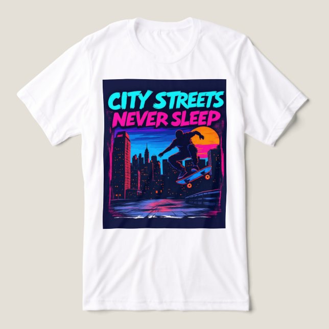 Brite-T Ciry Streets Never Sleep 0019036 T Shirt (Design Framsida)