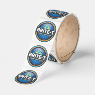 Brite-T Online T-Shirt-butik Runt Klistermärke