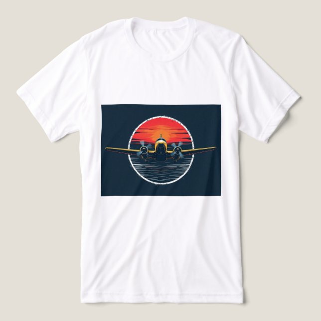 Brite-T Sunset Airplane 0018736 T Shirt (Design Framsida)