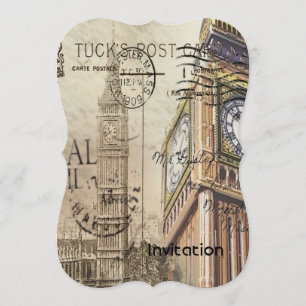 Britian England london clockTowbig ben Inbjudningar