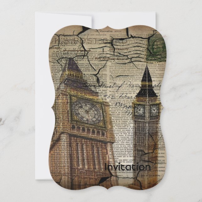 Britian England london clockTowbig ben Inbjudningar (Framsida)
