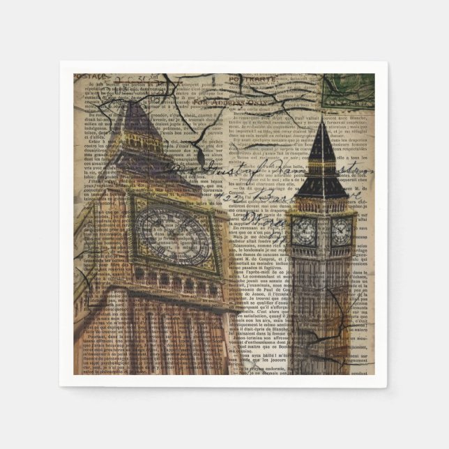 Britian England london clockTowbig ben Pappersservett (Framsidan)
