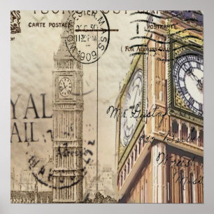 Britian England london clockTowbig ben Poster