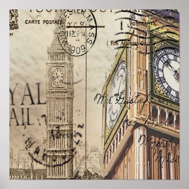Britian England london clockTowbig ben Poster (Framsidan)