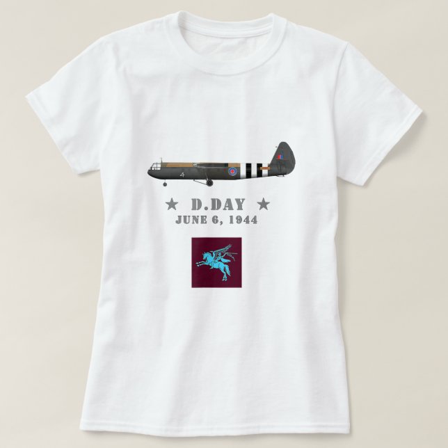 British 6e Airborne Horsa WW2 D Day Parachusts366 T Shirt (Design framsida)