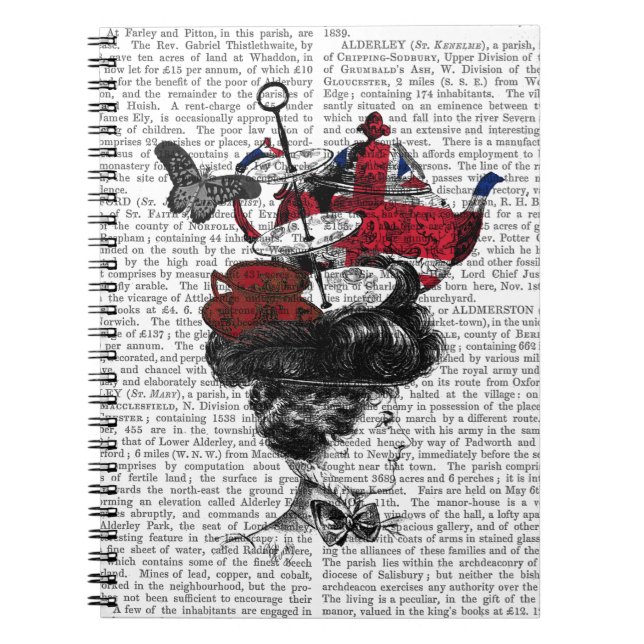 British Aeftermiddag Tea Hat Anteckningsbok Med Spiral (Framsidan)