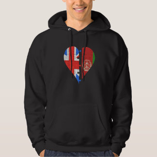 British Afghanistan Flagga Heart Hoodie