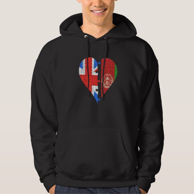 British Afghanistan Flagga Heart Hoodie (Framsida)
