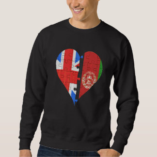 British Afghanistan Flagga Heart Lång Ärmad Tröja