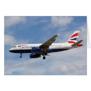 British Airways Airbus A319 Hälsningskort
