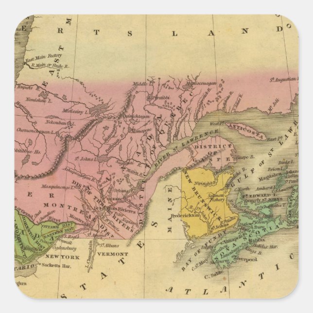 British America Fyrkantigt Klistermärke (Framsida)