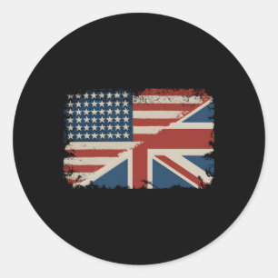 British American Flagga Underbar Britain Union Jac Runt Klistermärke