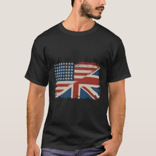 British American Flagga Underbar Britain Union Jac T Shirt