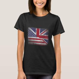 British American Flagga Underbar Britain Union Jac T Shirt