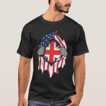 British American Flaggor Händer Ripping Flagga on